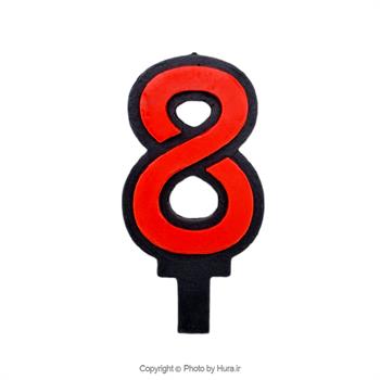 8 شمع شماره ای دورنگ لاتین قرمز مشکی ش