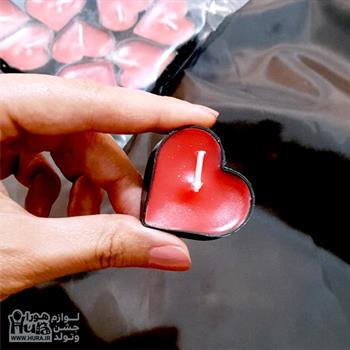 شمع وارمر سفید مشکی 50 عددی مدل قلب