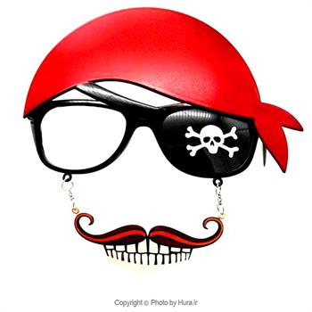 عینک فانتزی مدل دزدان دریایی با لچکی قرمز
