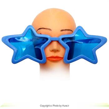عینک فانتزی پلاستیکی ستاره ای بزرگ آبی