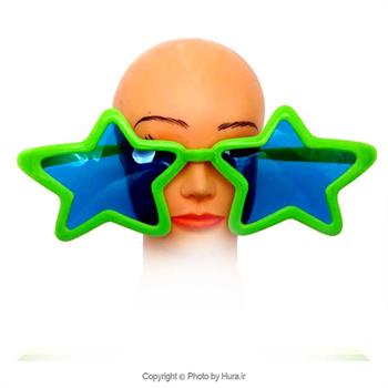 عینک فانتزی پلاستیکی ستاره ای بزرگ سبز