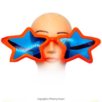 عینک فانتزی پلاستیکی ستاره ای بزرگ نارنجی