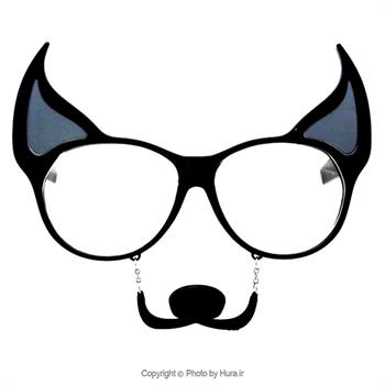 عینک فانتزی گربه ای سیبیل دار مشکی