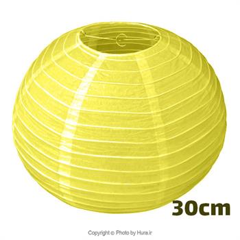 فانوس کاغذی زرد دور لامپی 30 سانت