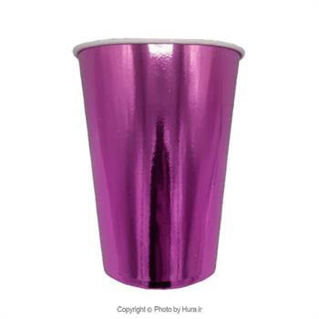 لیوان پاپ کورن صورتی متالایز 12x17 سانت