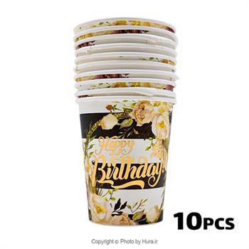 لیوان گلدار طلاکوب 9 سانتی 10 عددی