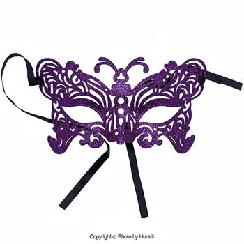 نقاب بالماسکه بنفش نیم چهره اکلیلی مدل 2