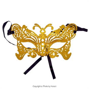 نقاب بالماسکه طلایی نیم چهره اکلیلی مدل 2