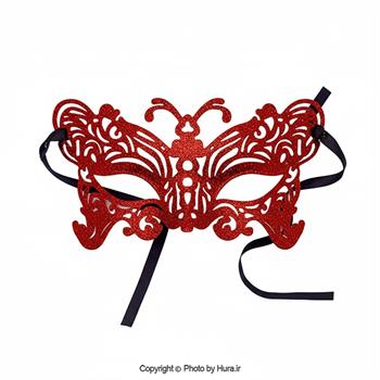 نقاب بالماسکه قرمز نیم چهره اکلیلی مدل 2