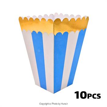 پاپ کورن آبی آبنباتی طلاکوب 10 عددی لالی