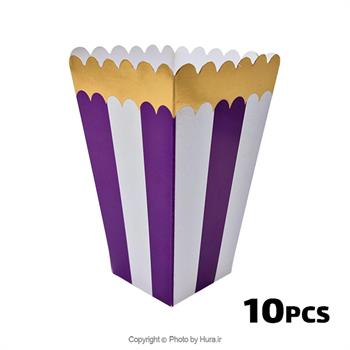 پاپ کورن بنفش آبنباتی طلاکوب 10 عددی لالی