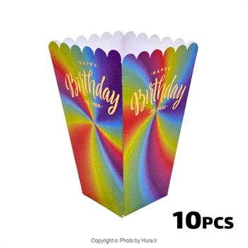 پاپ کورن رنگین کمان طلاکوب 10 عددی