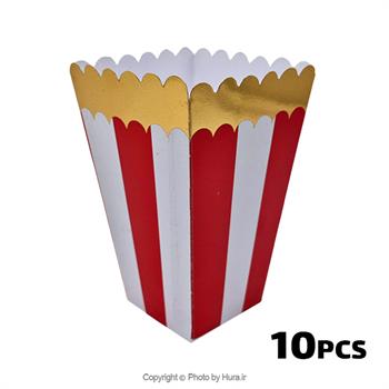 پاپ کورن قرمز آبنباتی طلاکوب 10 عددی لالی