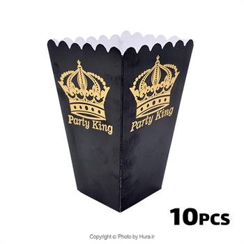 پاپ کورن مشکی طرح تاج طلاکوب 10 عددی