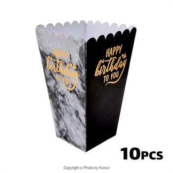 پاپ کورن مشکی طوسی ماربل طلاکوب 10 عددی