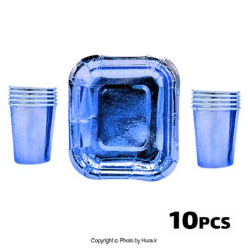 پیشدستی لیوان آبی متالایز 10عددی