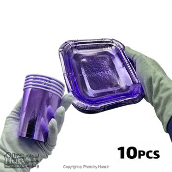 پیشدستی لیوان بنفش متالایز 10عددی