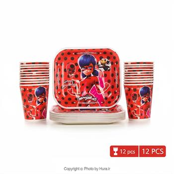 پیشدستی لیوان دختر کفشدوزکی 12 عددی