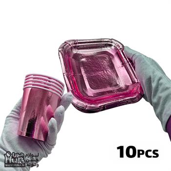 پیشدستی لیوان صورتی متالایز 10عددی