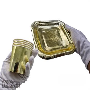 پیشدستی لیوان طلایی متالایز 10عددی