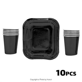 پیشدستی لیوان مشکی متالایز 10عددی