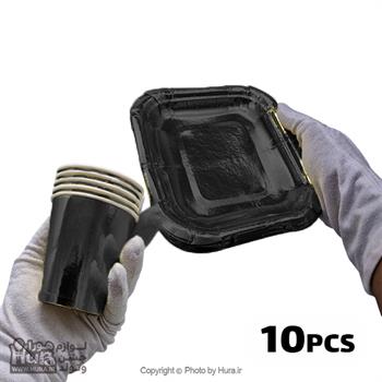 پیشدستی لیوان مشکی متالایز 10عددی