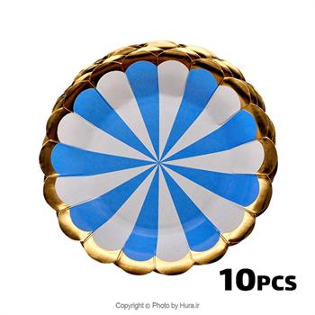پیشدستی گرد آبی آبنباتی طلاکوب 10 عددی لالی