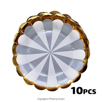 پیشدستی گرد طوسی آبنباتی طلاکوب 10 عددی لالی