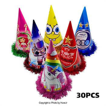 کلاه بوقی متوسط زری دار مدل 2 چند طرح 30 عددی