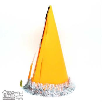 کلاه بوقی متوسط فسفری زری دار نارنجی
