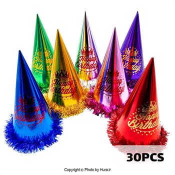 کلاه بوقی متوسط متالایز چندرنگ زری دار 30 عددی