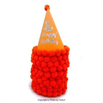 کلاه بوقی کوتاه فسفری هپی طلاکوب نارنجی 10 عددی