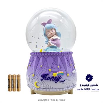 گوی موزیکال پمپی دخترو ماه وستاره HONEY بنفش