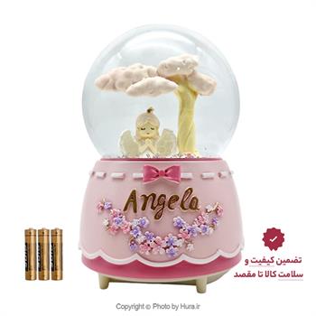 گوی موزیکال پمپی فرشته و درخت ANGELA صورتی