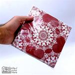 دستمال کاغذی گل زرشکی 20 عددی ش 40
